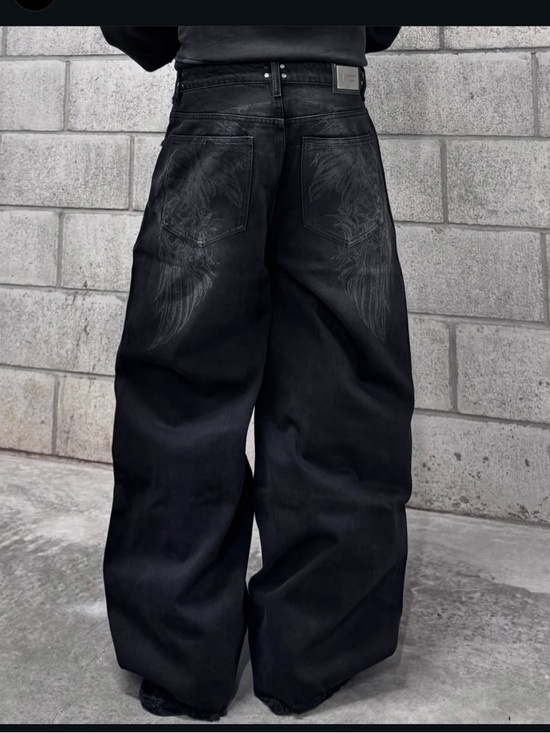 Men’s Divine Void Archangel Black Baggy Jeans, Sz 38 - Picture 12 of 14